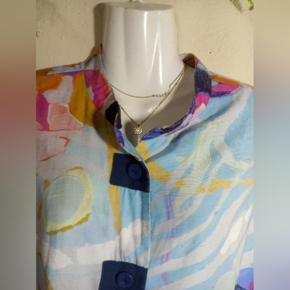 Colorful Abstract Women's Blouse Claire Desjardins - Picture 12 of 16